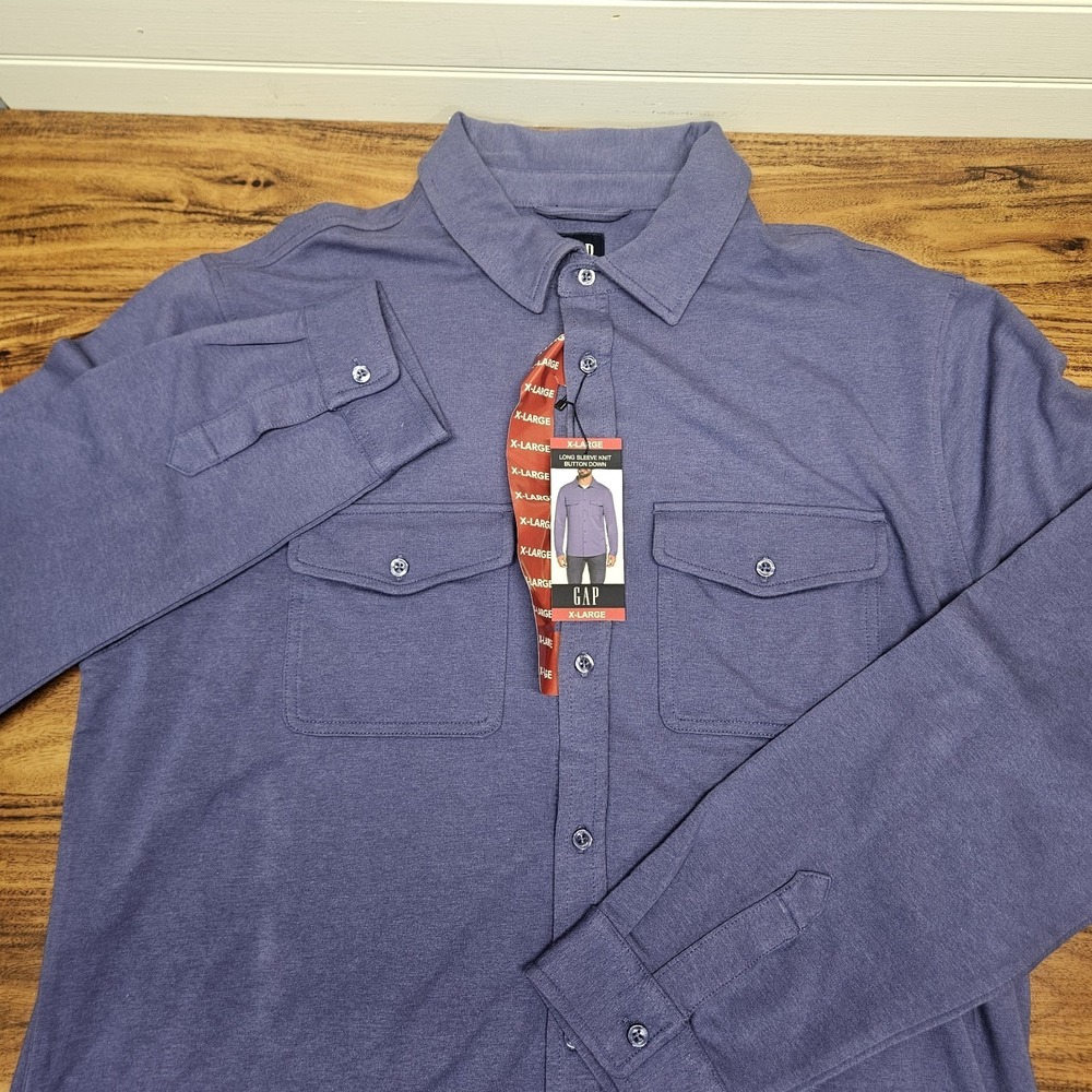 GAP Oxford Shirt Men XL Blue Chambray Long Sleeve Classic Style New